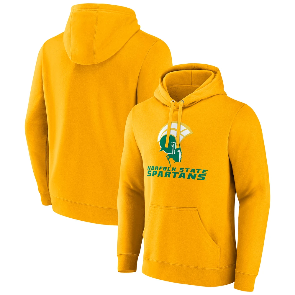 Men's Fanatics Gold Norfolk State Spartans Primary Logo Pullover Hoodie