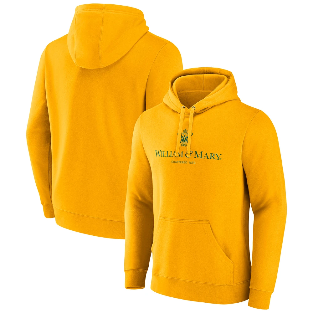 Men's Fanatics Gold William & Mary Tribe Primary Logo Pullover Hoodie