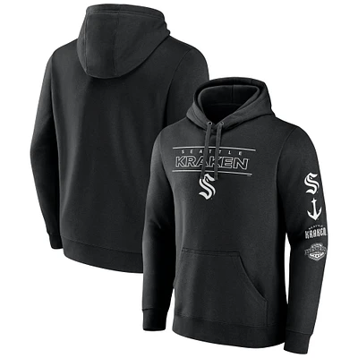 Men's Fanatics Black Seattle Kraken Bank Shot Fleece Pullover Hoodie
