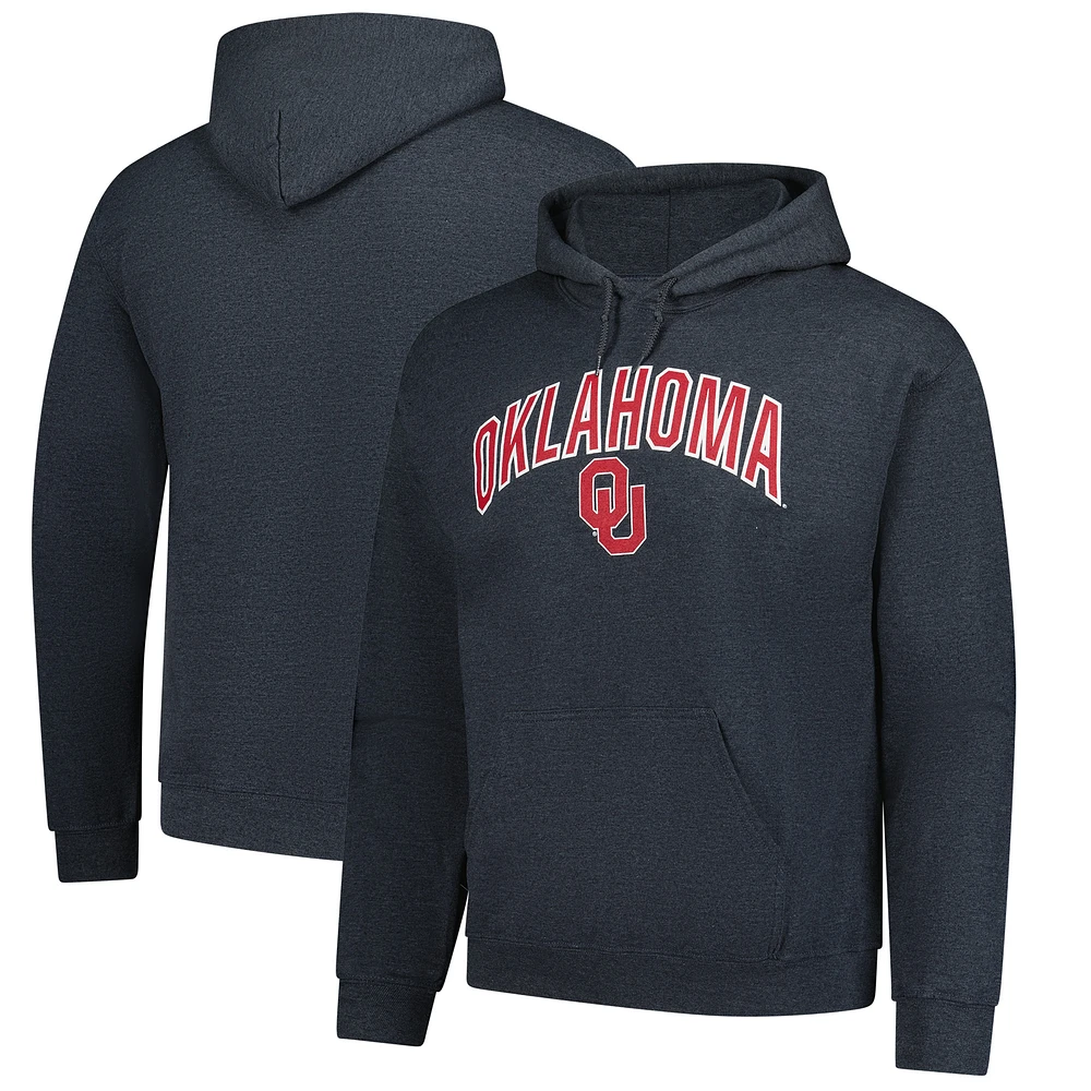 Men's Heather Charcoal Oklahoma Sooners Fleece Pullover Hoodie