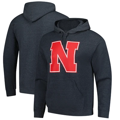 Men's Heather Charcoal Nebraska Huskers Fleece Pullover Hoodie