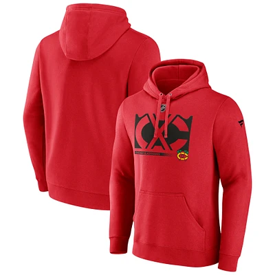 Men's Fanatics Red Chicago Blackhawks Fleece Pullover Hoodie