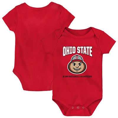 Infant Scarlet Ohio State Buckeyes College Football Playoff 2024 National Champions Bodysuit