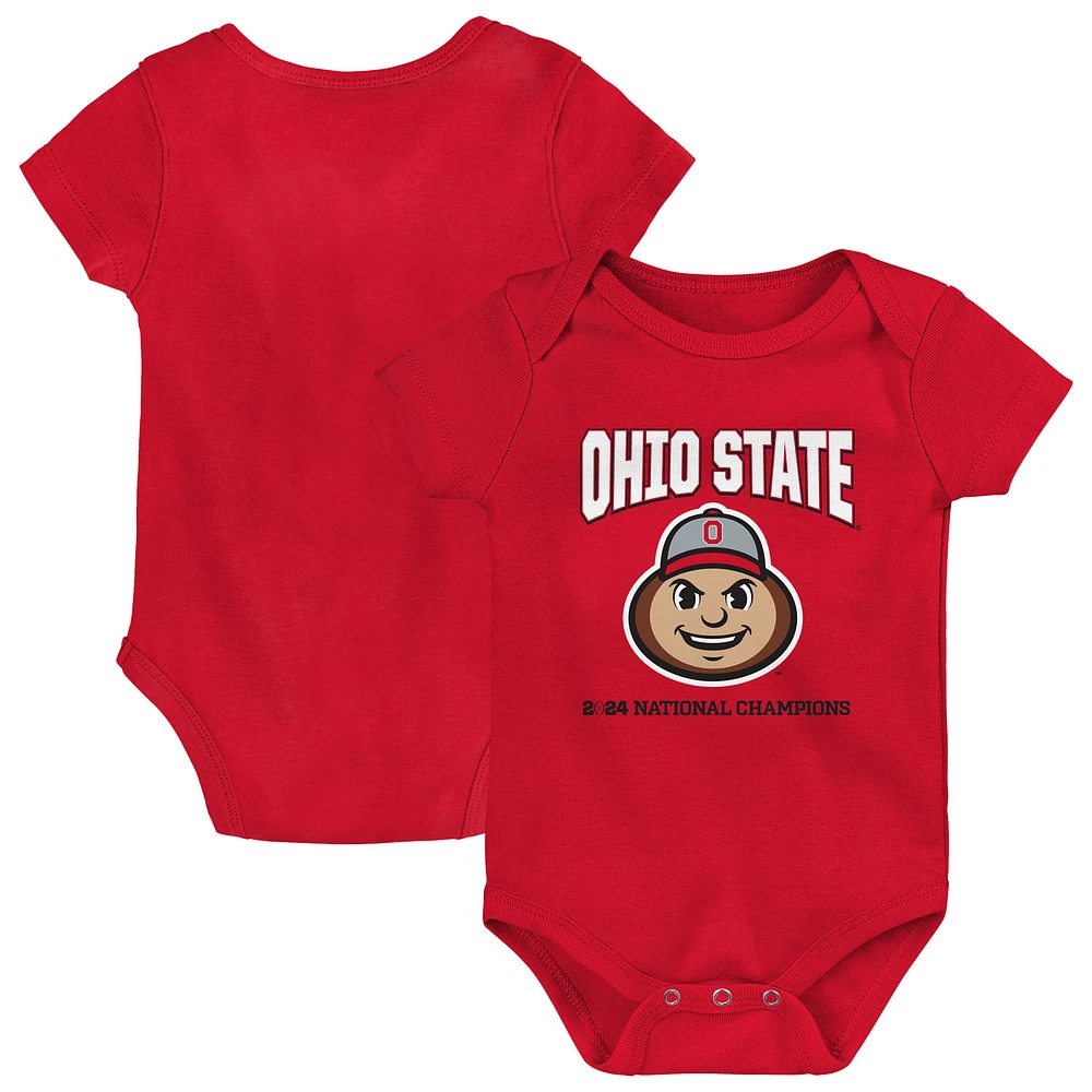 Newborn & Infant Red Ohio State Buckeyes College Football Playoff 2024 National Champions Bodysuit
