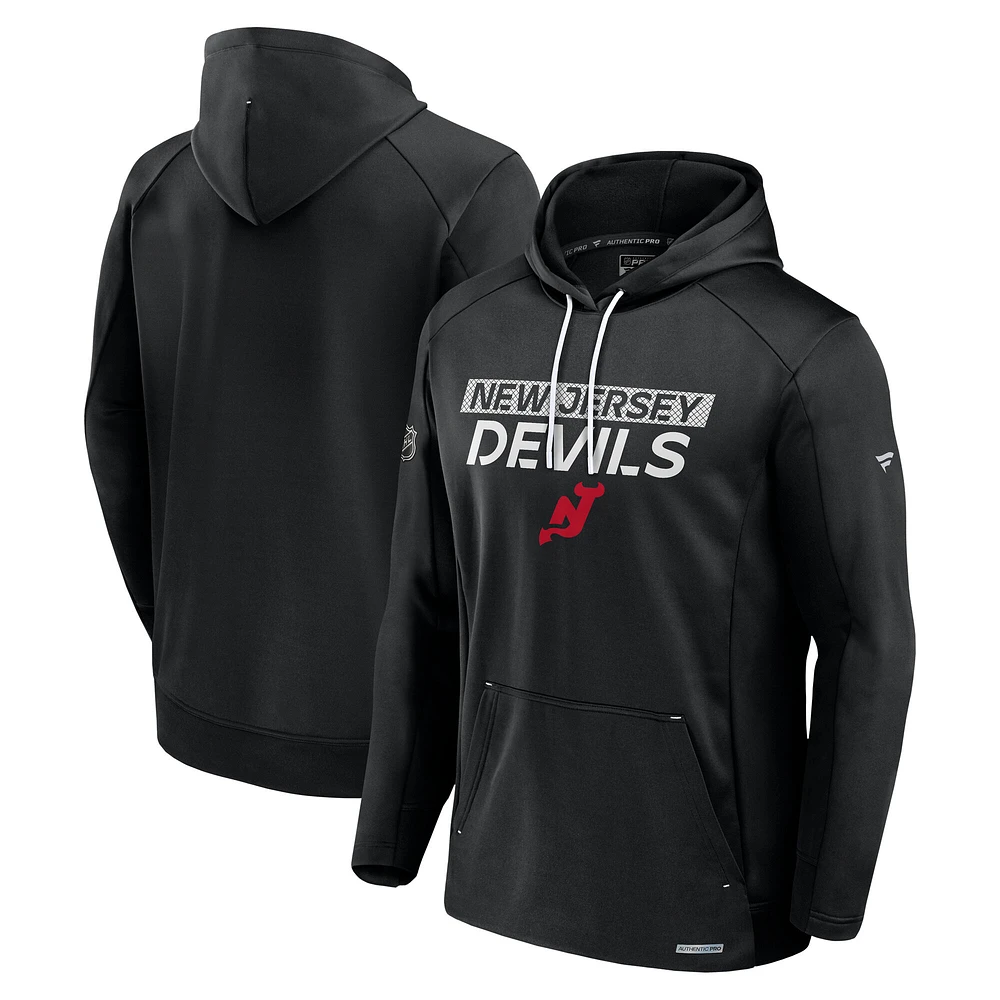 Men's Fanatics Black New Jersey Devils Authentic Pro Alternate Fleece Pullover Hoodie