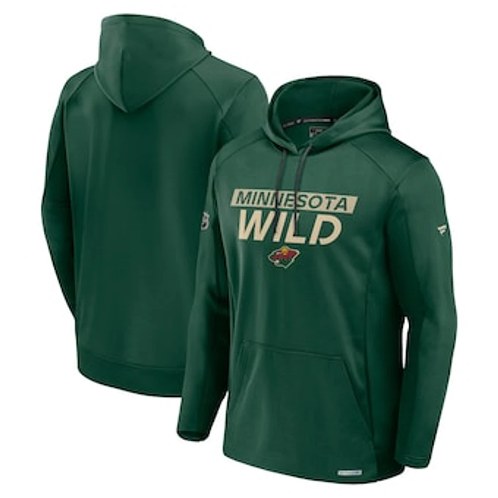 Men's Fanatics Green Minnesota Wild Pro Rink Fleece Pullover Hoodie