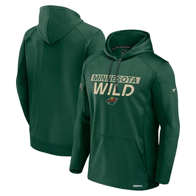 Men's Fanatics Green Minnesota Wild Pro Rink Fleece Pullover Hoodie