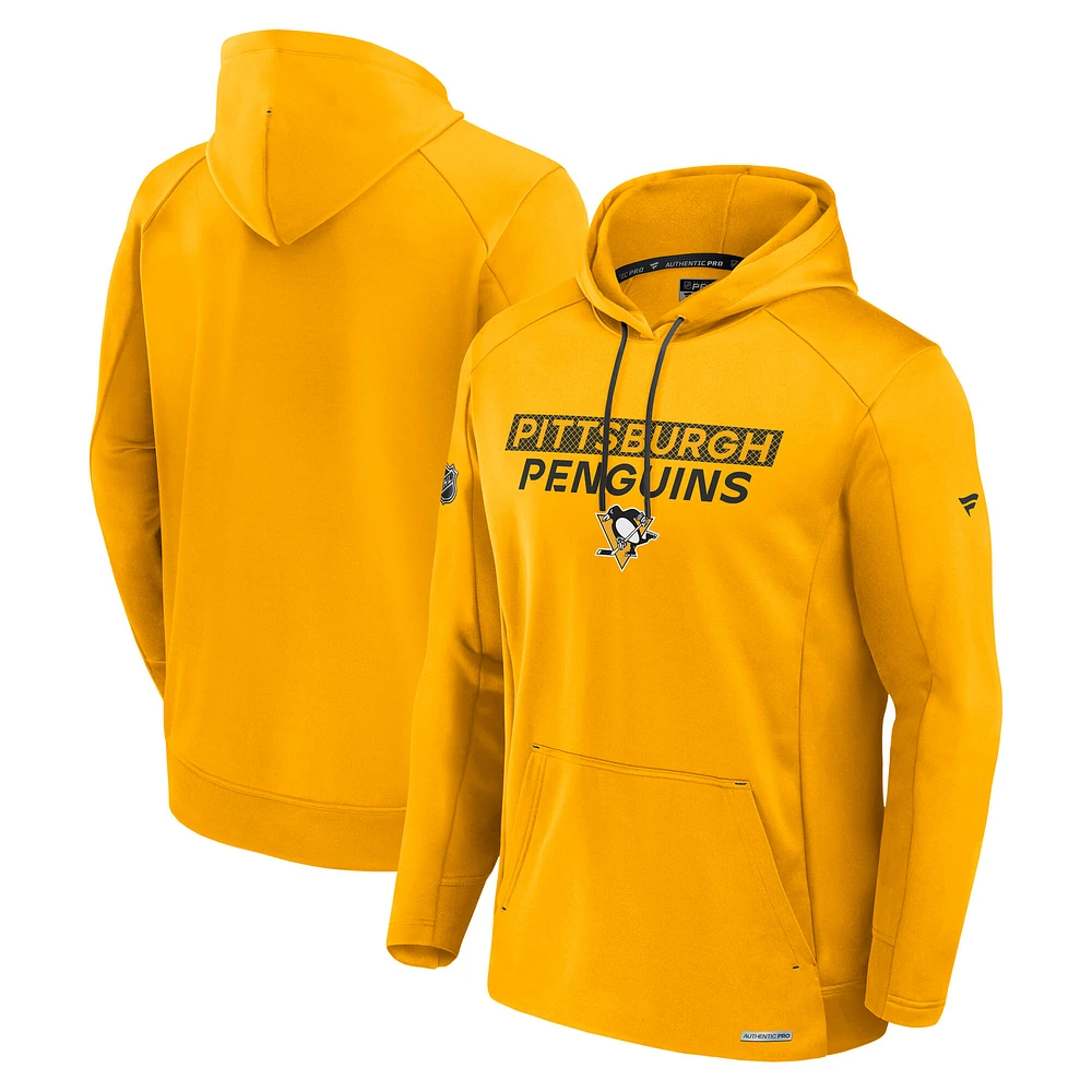 Men's Fanatics Gold Pittsburgh Penguins Pro Rink Fleece Pullover Hoodie