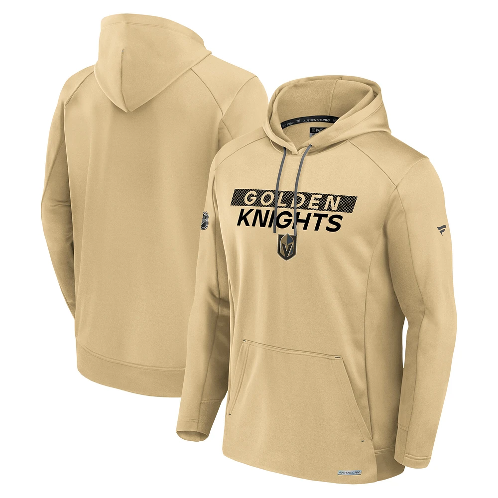Men's Fanatics Gold Vegas Golden Knights Pro Rink Fleece Pullover Hoodie