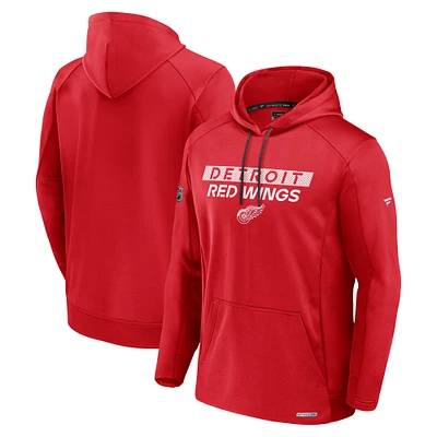 Men's Fanatics Red Detroit Wings Pro Rink Fleece Pullover Hoodie