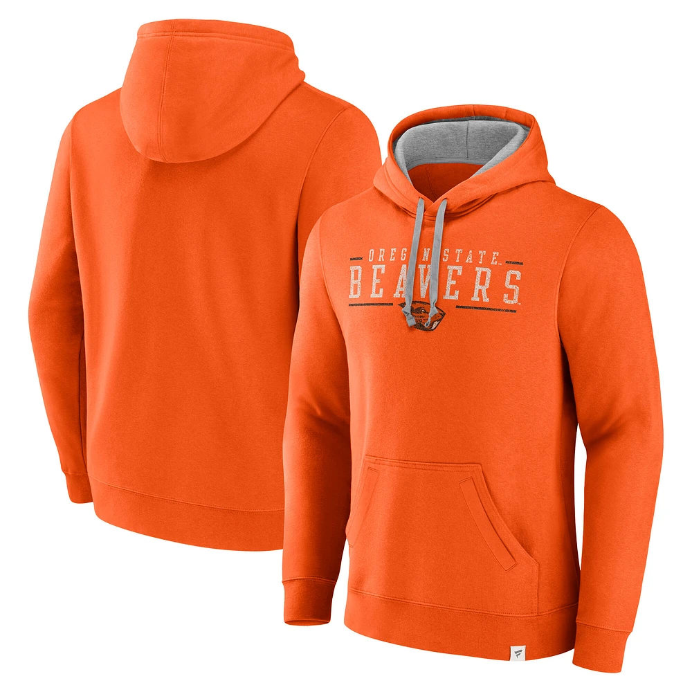 Men's Fanatics Orange Oregon State Beavers Second Wind Distressed Pullover Hoodie