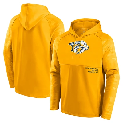 Men's Fanatics Gold Nashville Predators Shade Defender Raglan Pullover Hoodie