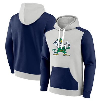 Men's Fanatics Gray/Navy Notre Dame Fighting Irish Primary Arctic Fleece Pullover Hoodie