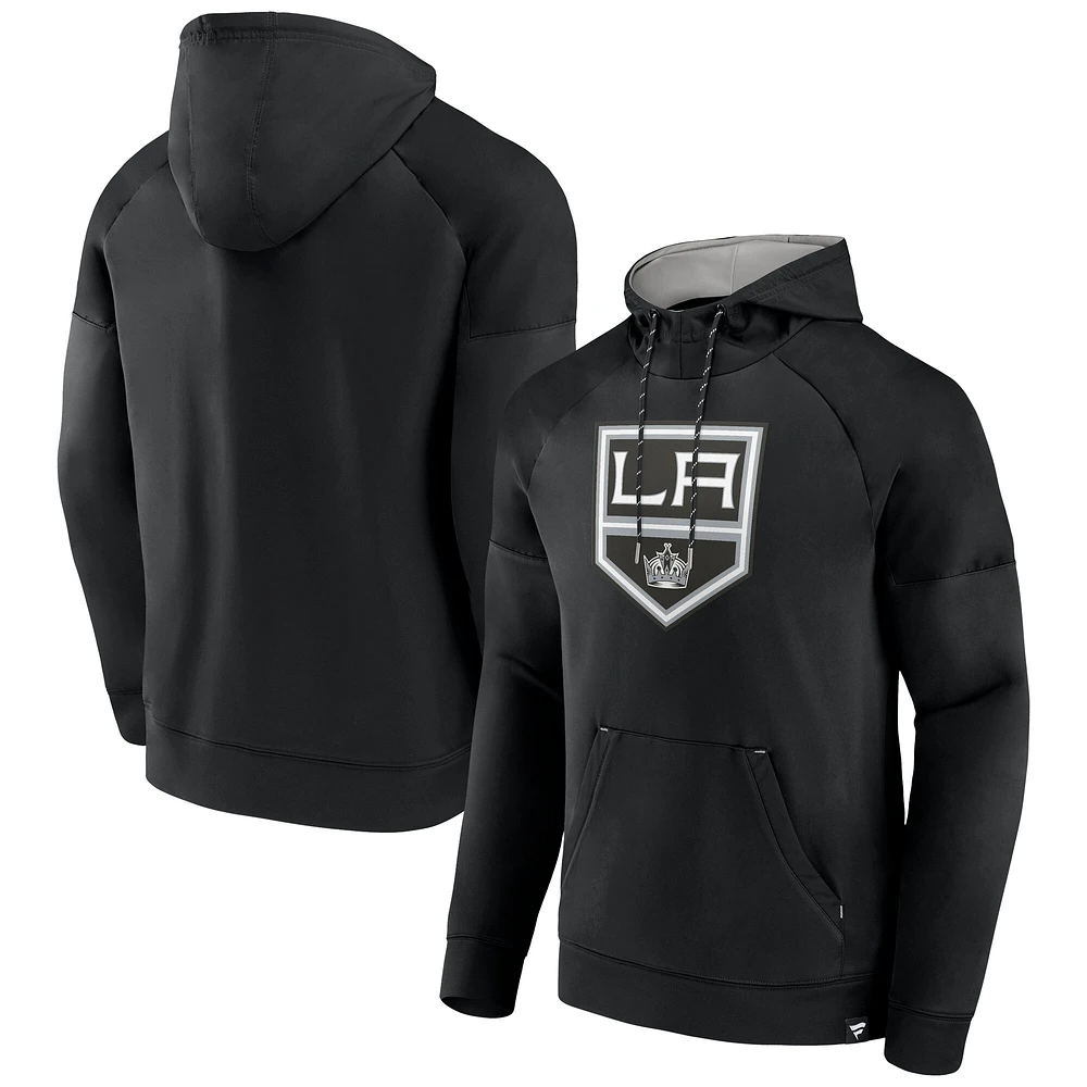 Men's Fanatics Black Los Angeles Kings Iconic Defender Raglan Pullover Hoodie