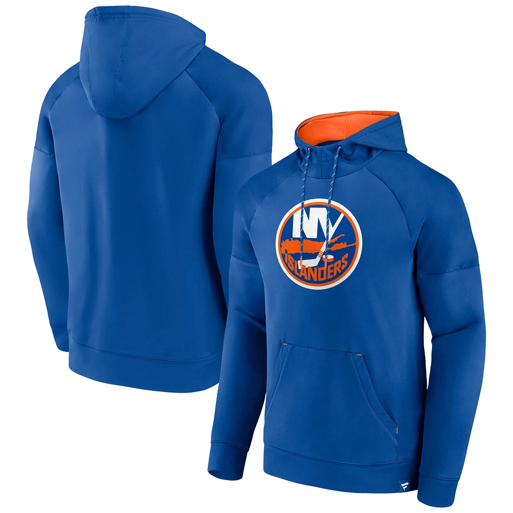 Men's Fanatics Royal New York Islanders Iconic Defender Raglan Pullover Hoodie