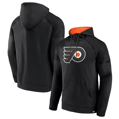 Men's Fanatics Black Philadelphia Flyers Iconic Defender Raglan Pullover Hoodie