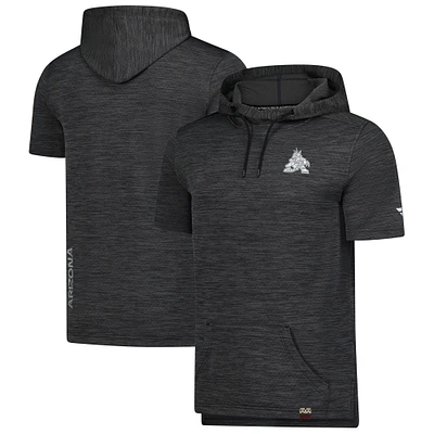 Men's Fanatics Heather Charcoal Arizona Coyotes Authentic Pro Short Sleeve Pullover Hoodie