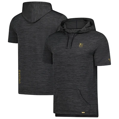 Men's Fanatics Heather Charcoal Vegas Golden Knights Authentic Pro Short Sleeve Pullover Hoodie