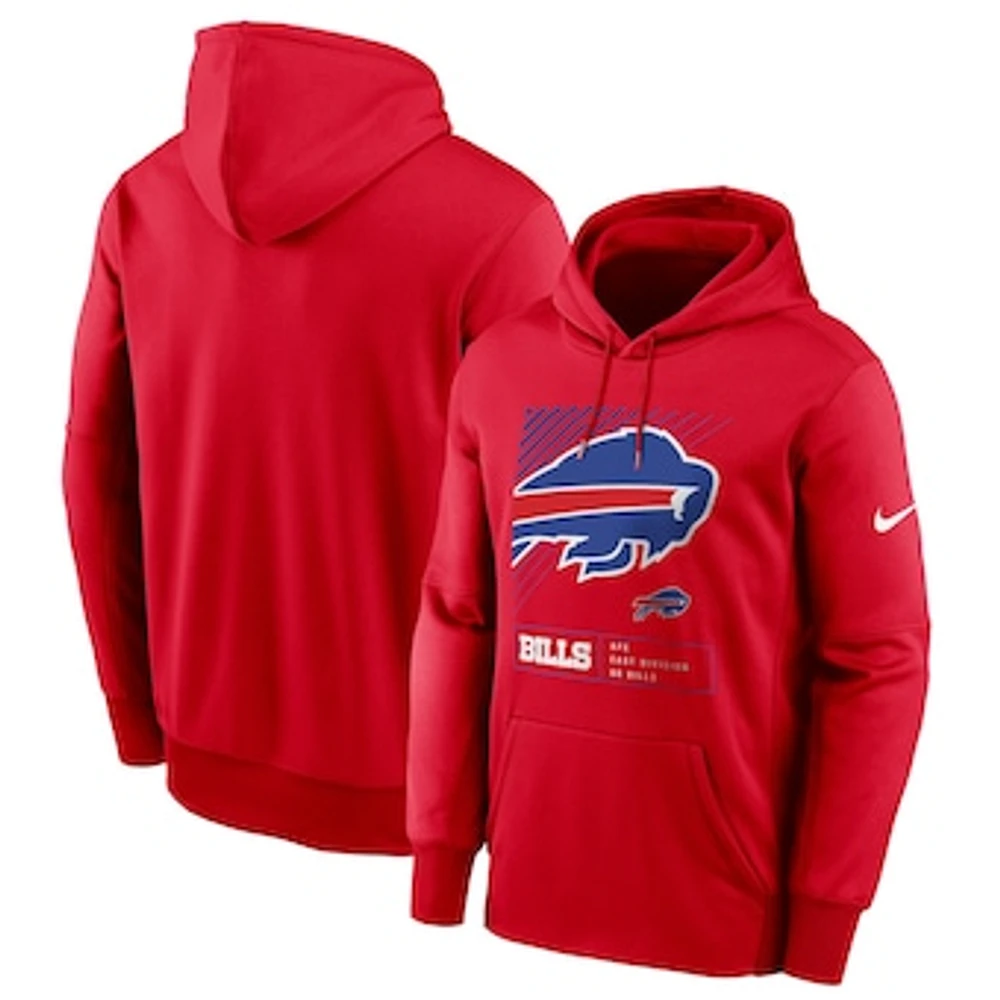 Men's Nike Red Buffalo Bills Performance Fleece Pullover Hoodie
