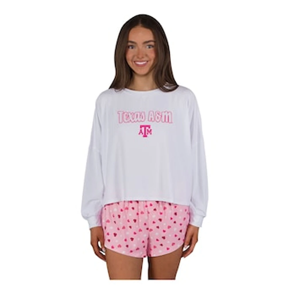 Women's Concepts Sport Texas A&M Aggies Lyric Knit Long Sleeve Top & Short Set