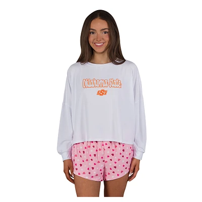 Women's Concepts Sport Oklahoma State Cowboys Lyric Knit Long Sleeve Top & Short Set