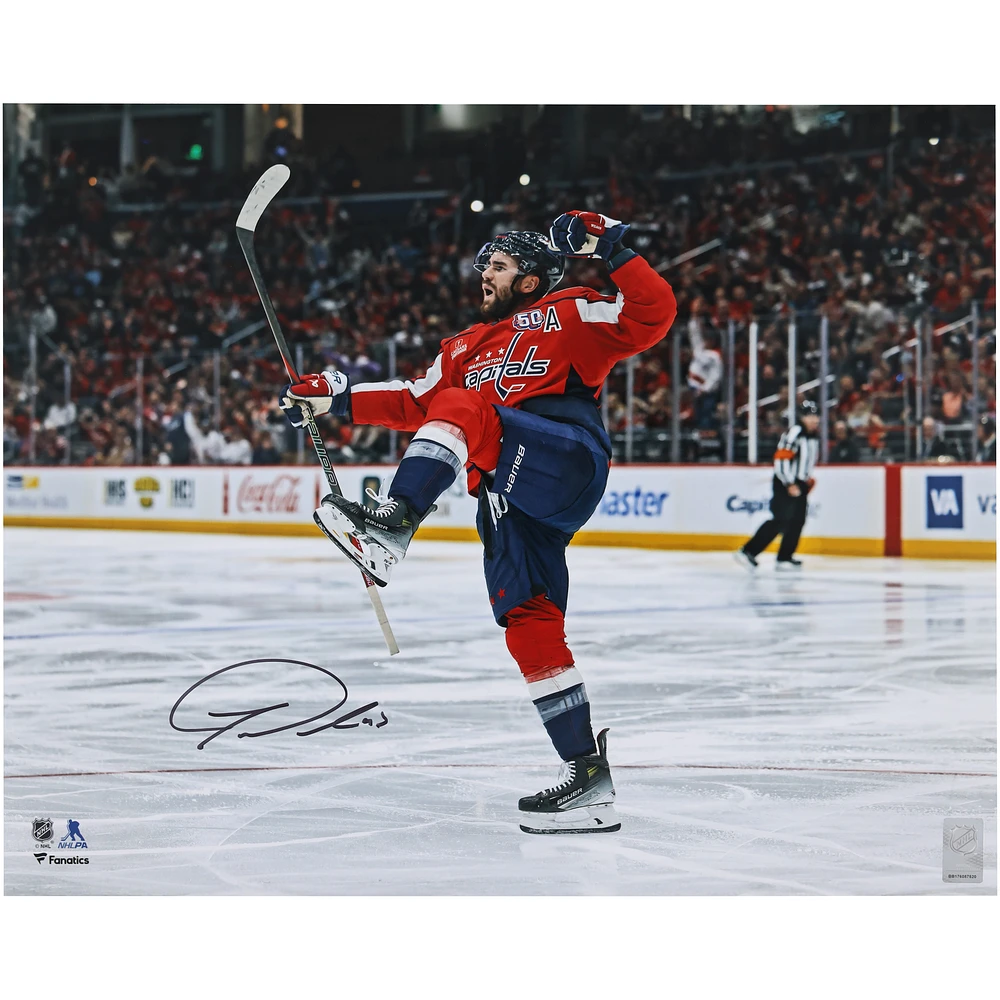 Tom Wilson Washington Capitals Autographed 16" x 20" Red Jersey Celebration Photograph
