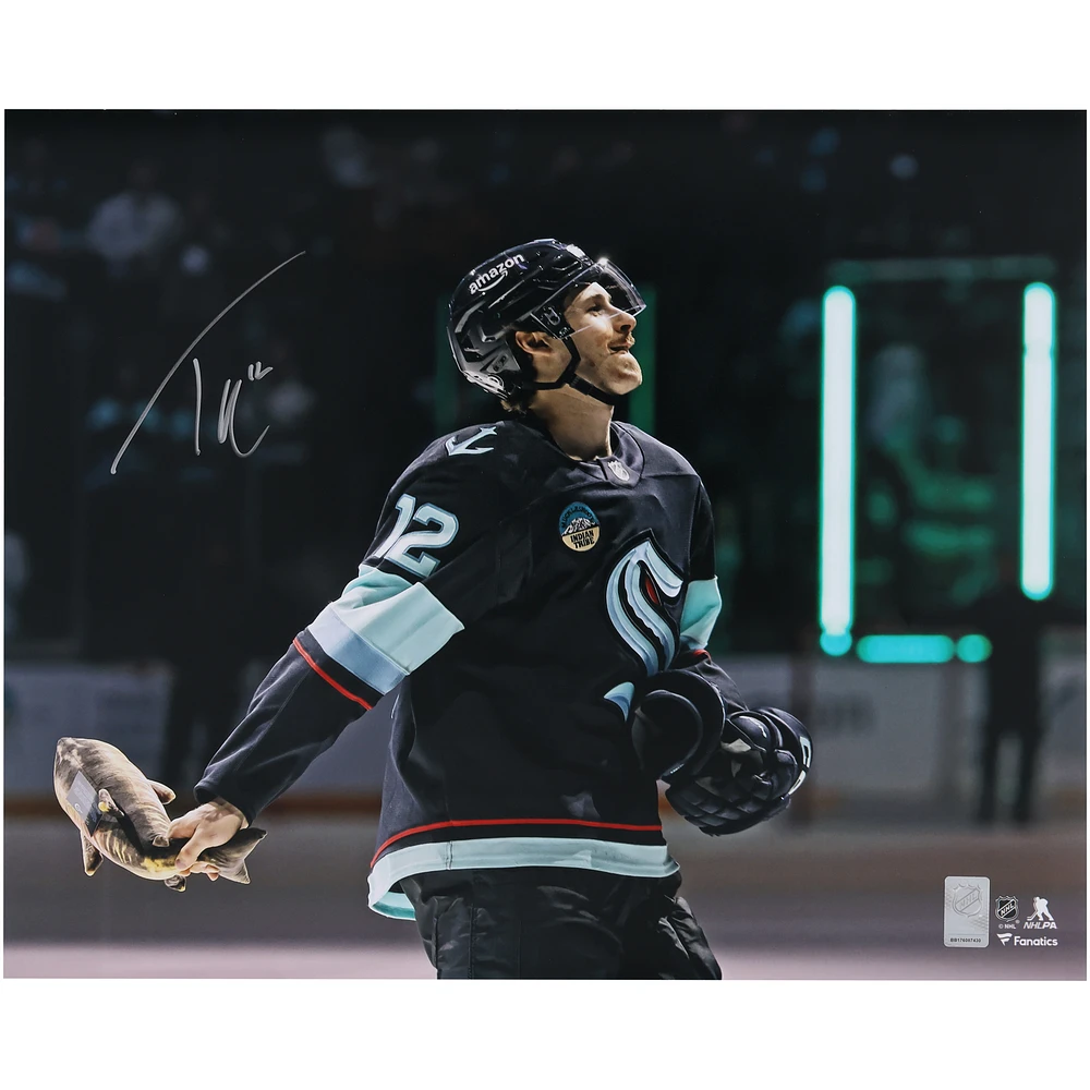 Tye Kartye Seattle Kraken Autographed 16" x 20" Postgame Celebration Photograph