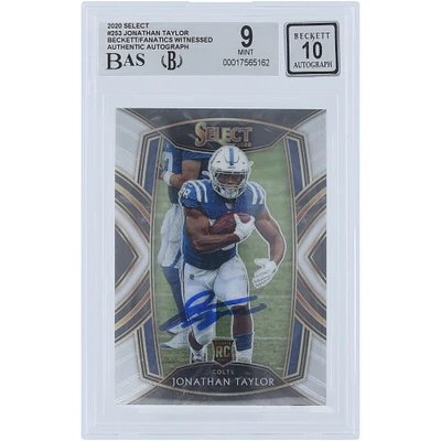 Jonathan Taylor Indianapolis Colts Autographed 2020 Panini Select #253 Beckett Fanatics Witnessed Authenticated /10 Rookie Card