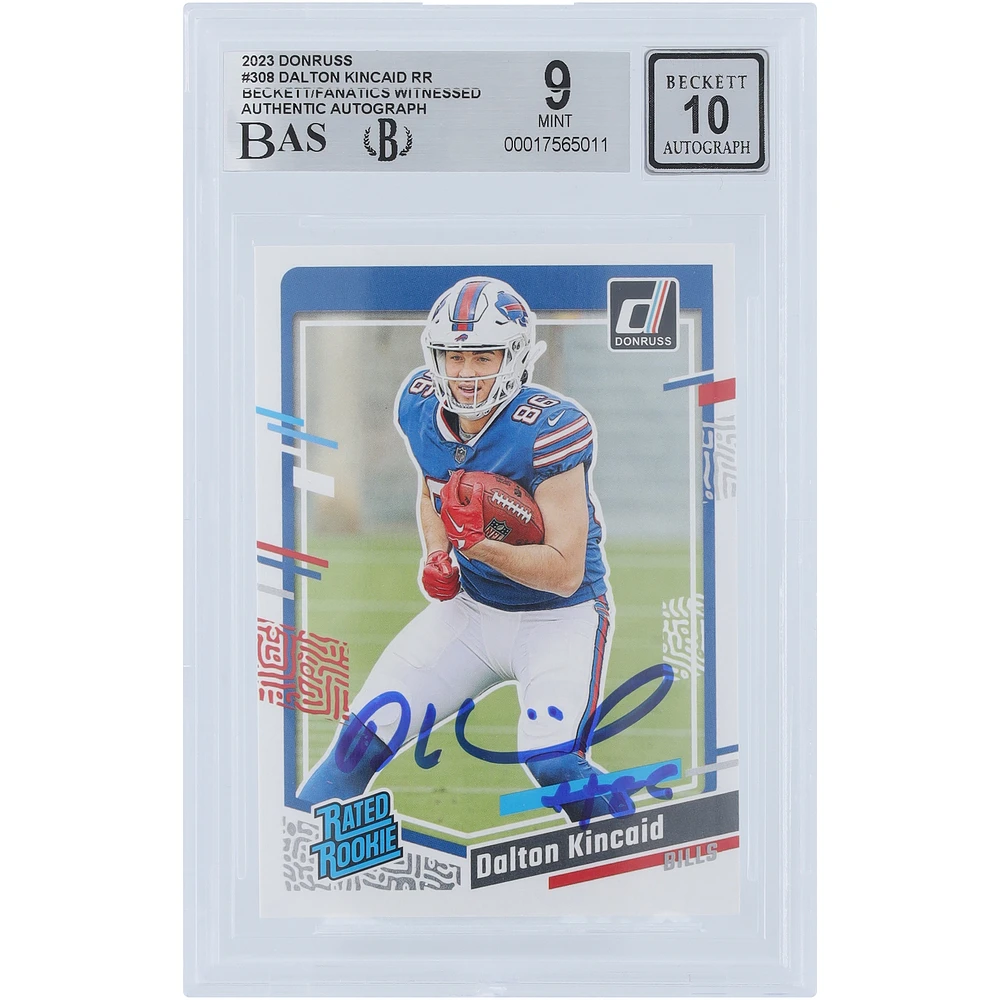 Dalton Kincaid Buffalo Bills Autographed 2023 Panini Donruss #308 Beckett Fanatics Witnessed Authenticated /10 Rookie Card