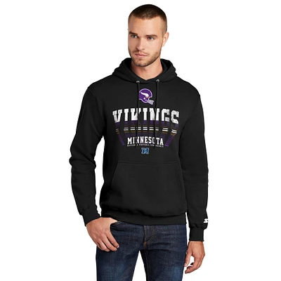 Men's Starter Black Minnesota Vikings Retro Pullover Hoodie