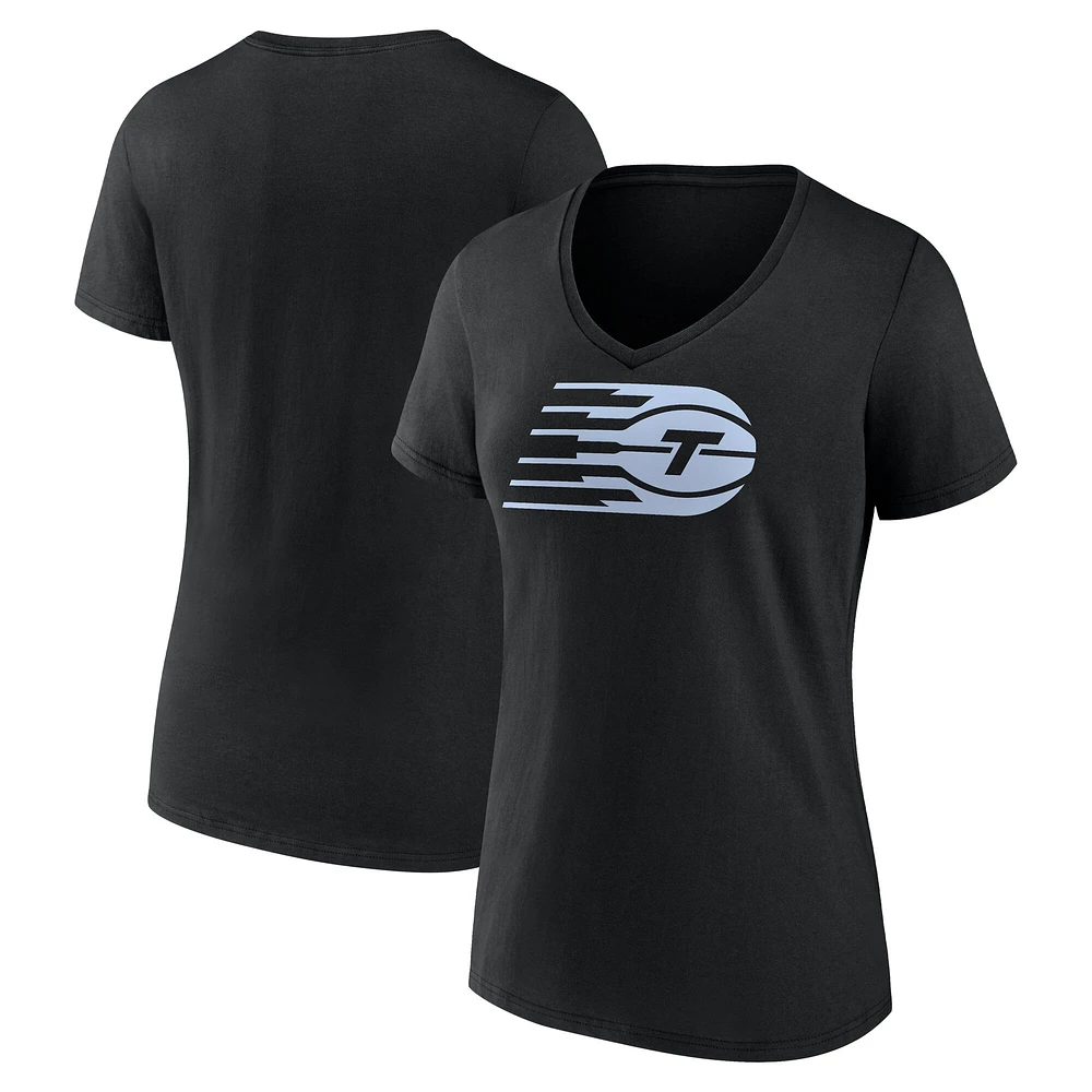 Women's Black Toronto Tempo Primary Logo V-Neck T-Shirt