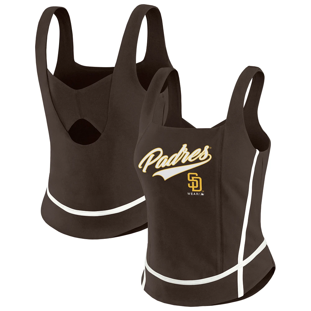 Women's WEAR by Erin Andrews Brown San Diego Padres Square Neck Tank Top