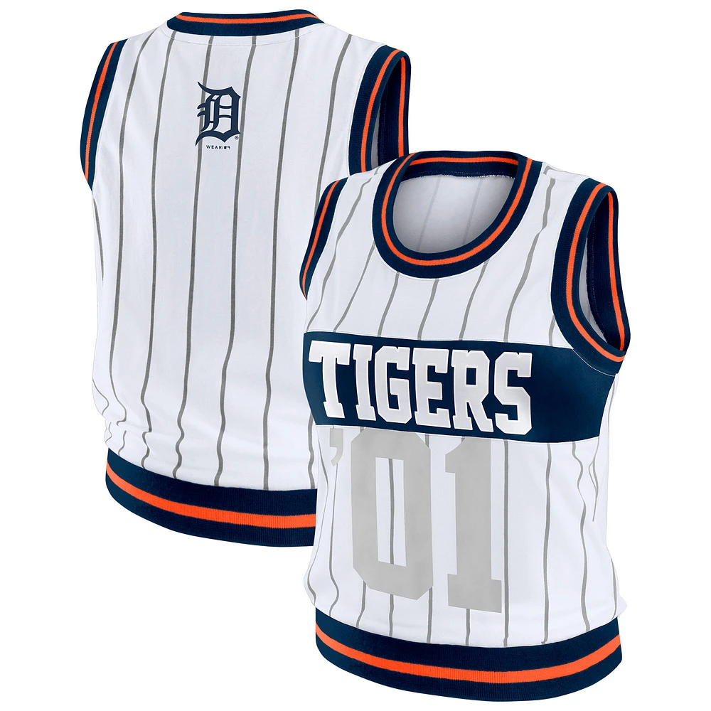 Women's WEAR by Erin Andrews White Detroit Tigers Sporty Tank Top