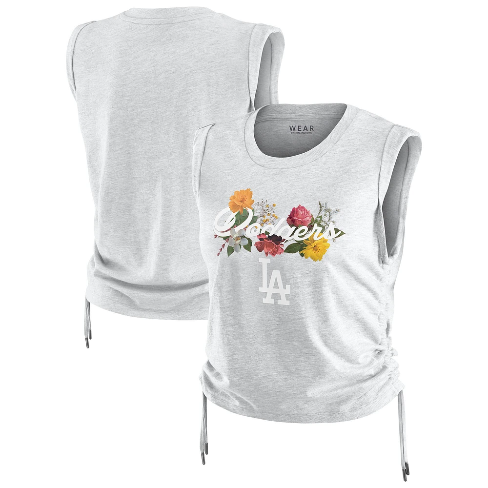Women's WEAR by Erin Andrews Heather Gray Los Angeles Dodgers Cinched Tank Top