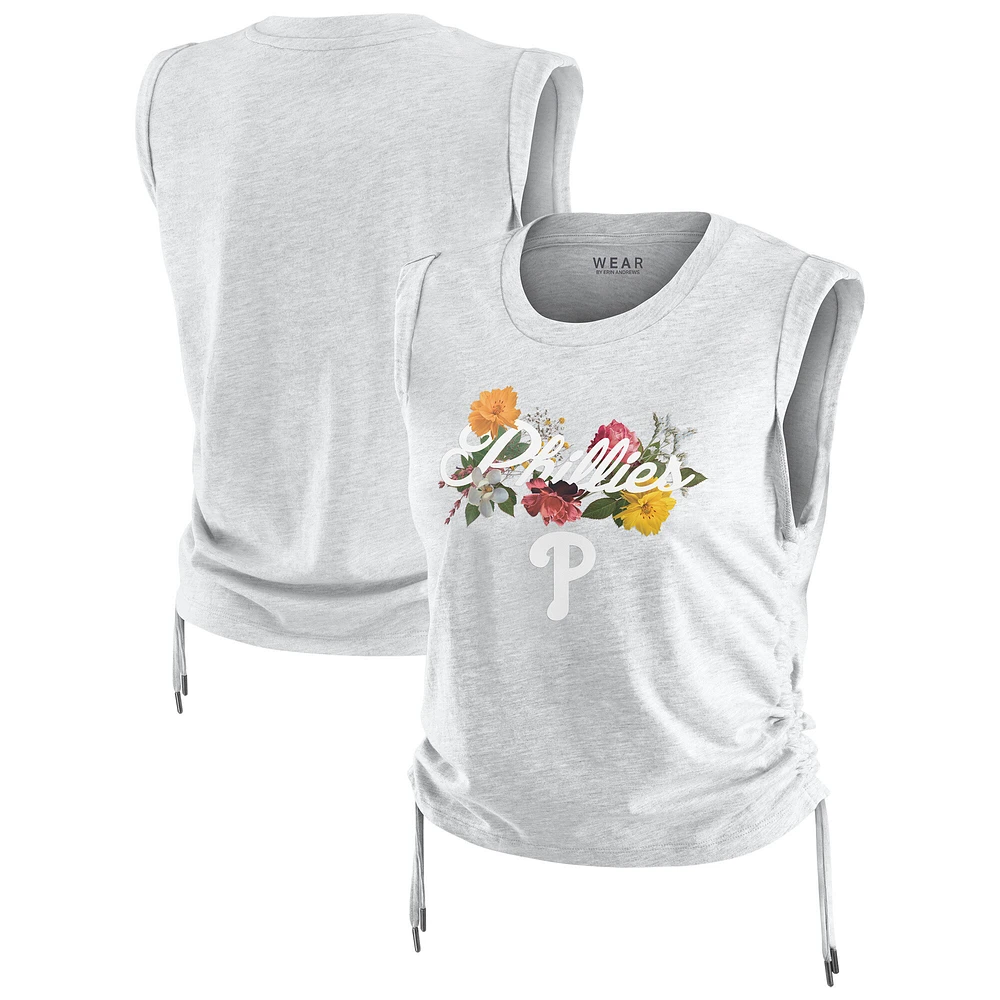 Women's WEAR by Erin Andrews Heather Gray Philadelphia Phillies Cinched Tank Top