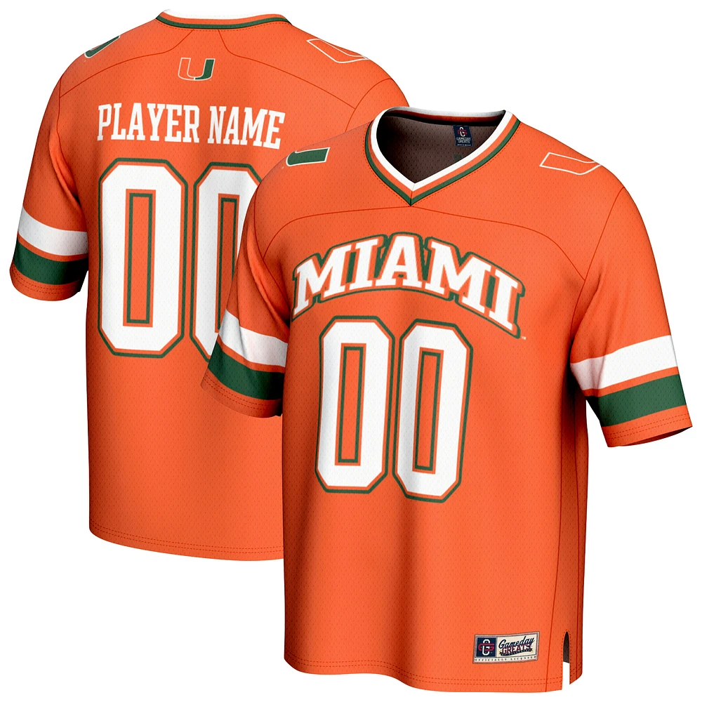 Unisex Adult GameDay Greats Orange Miami Hurricanes Lightweight Collegiate Football NIL Pick-A-Player Fashion Jersey