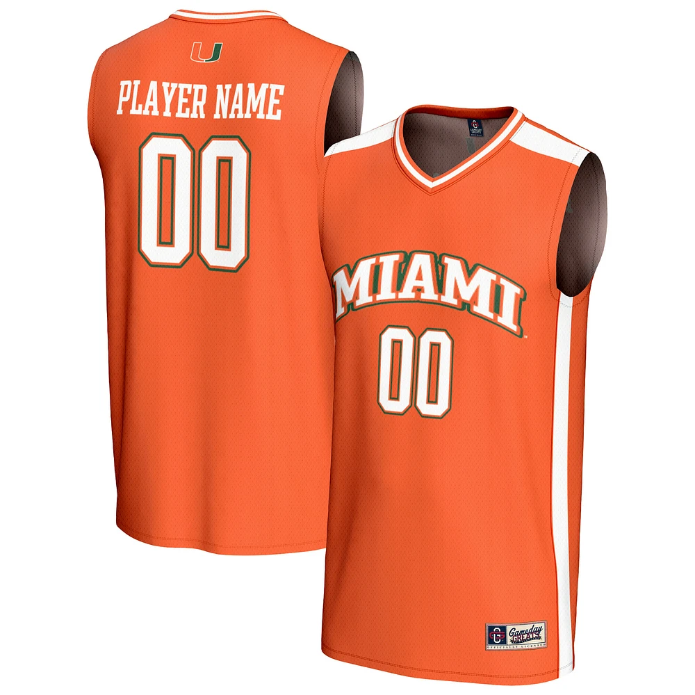 Youth GameDay Greats Orange Miami Hurricanes Lightweight Collegiate Men's Basketball NIL Pick-A-Player Fashion Jersey