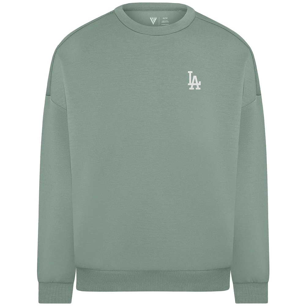 Women's Levelwear Sage Green Los Angeles Dodgers Luxe Signature Tri-Blend Pullover Sweatshirt