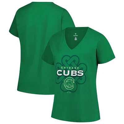 Women's Profile Kelly Green Chicago Cubs Plus Celtic V-Neck T-Shirt
