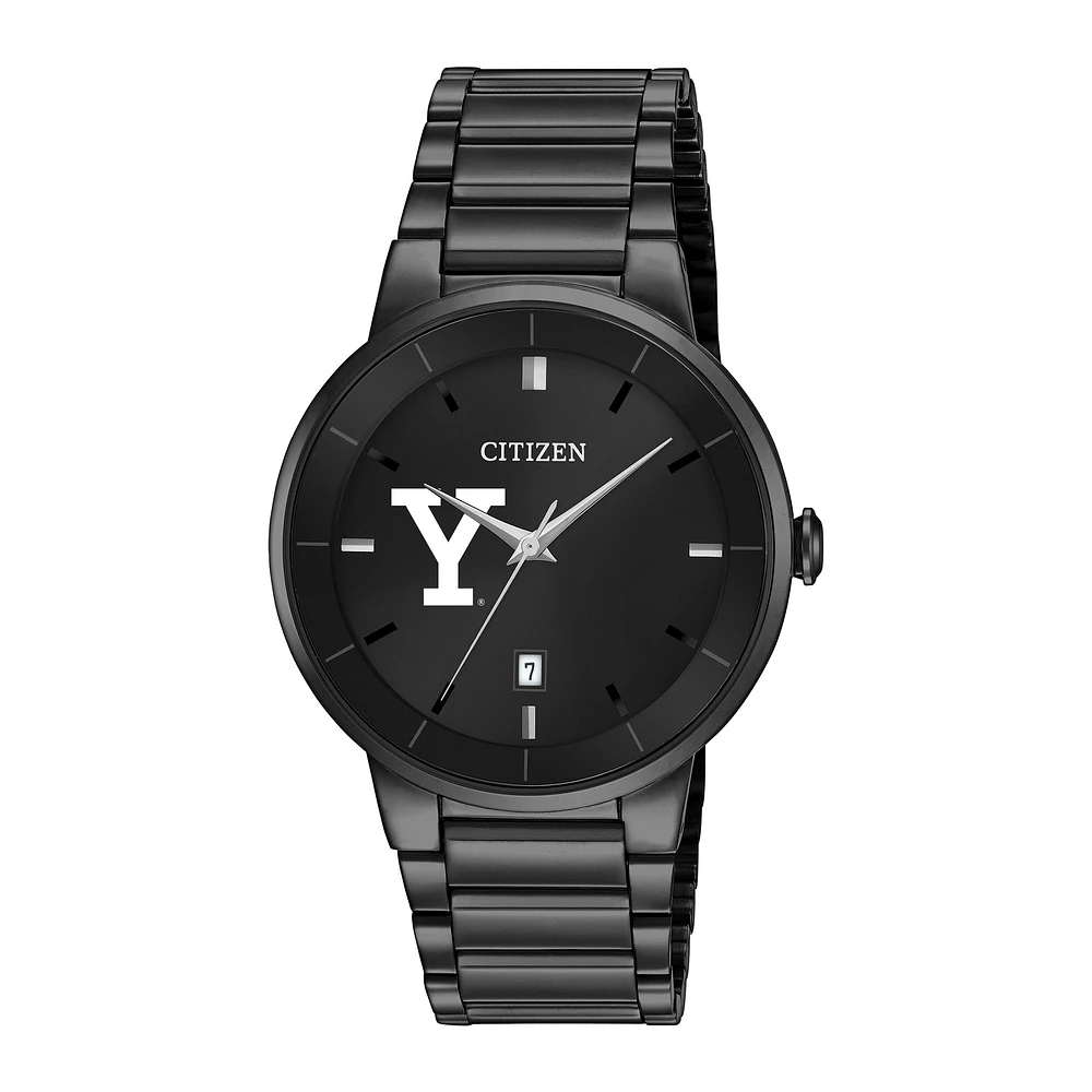 Men's Citizen Watch Black Yale Bulldogs Stainless Steel Watch