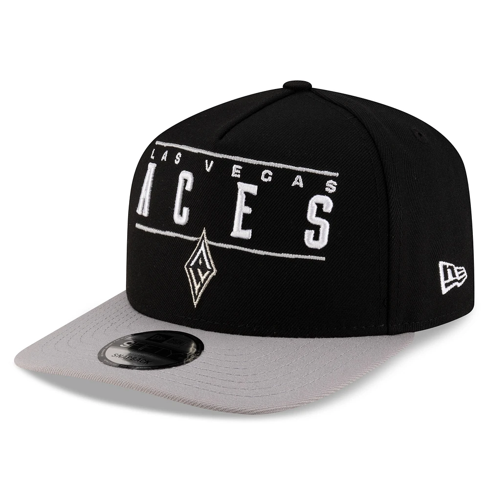 Unisex New Era Black/Silver Las Vegas Aces 2025 WNBA Draft A-Frame 9FIFTY Snapback Hat