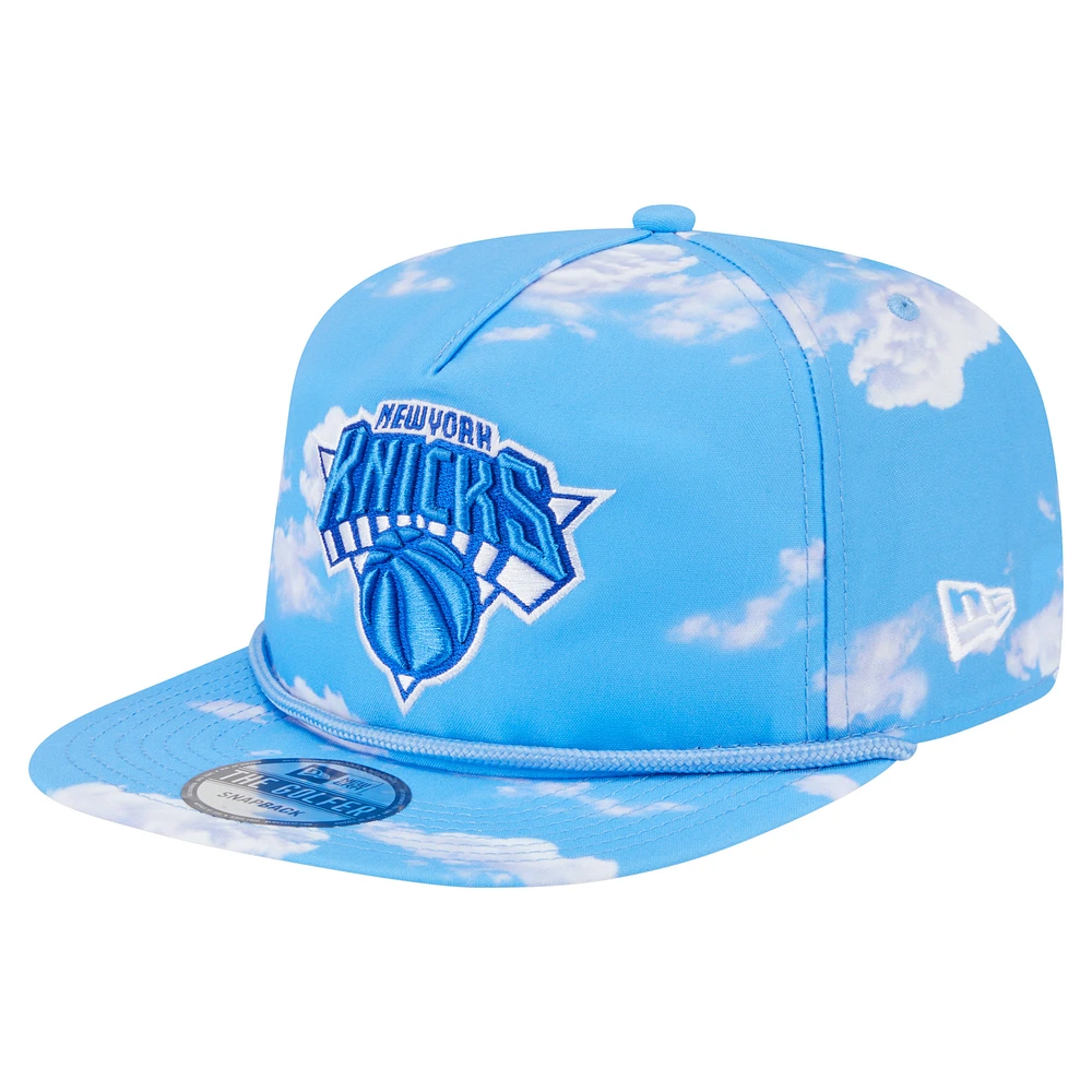 Men's New Era Light Blue New York Knicks Head in the Clouds Golfer Rope Adjustable Hat