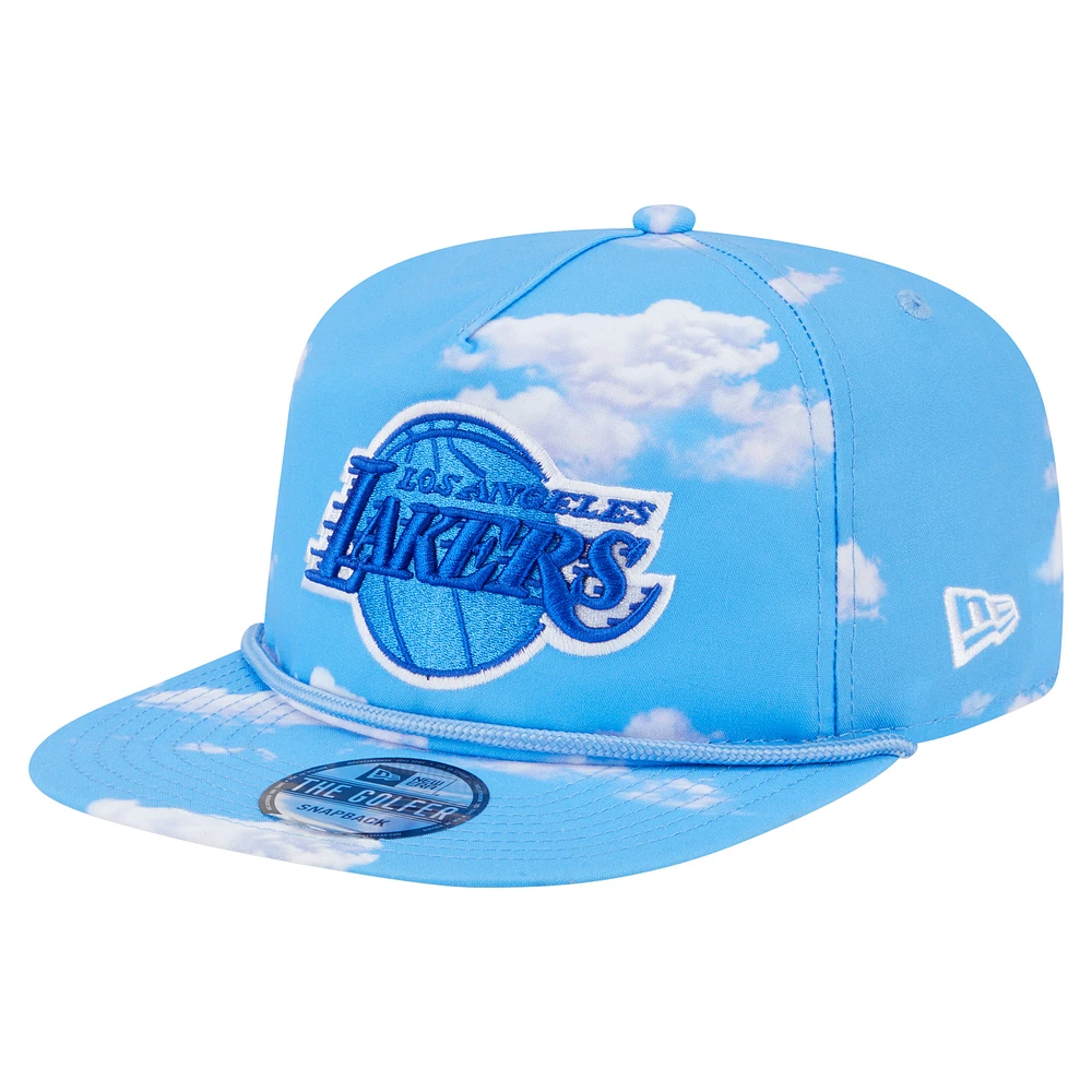 Men's New Era Light Blue Los Angeles Lakers Head in the Clouds Golfer Rope Adjustable Hat