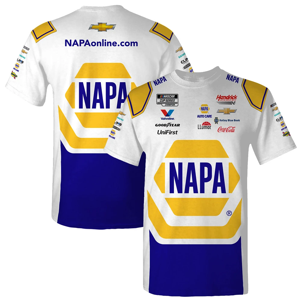 Men's Hendrick Motorsports Team Collection White Chase Elliott NAPA Uniform T-Shirt