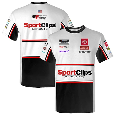 Men's Joe Gibbs Racing Team Collection White Denny Hamlin SportClips Uniform T-Shirt