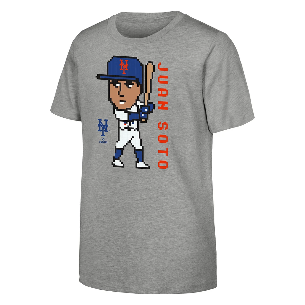 Youth Juan Soto Heather Gray New York Mets Pixel Player T-Shirt