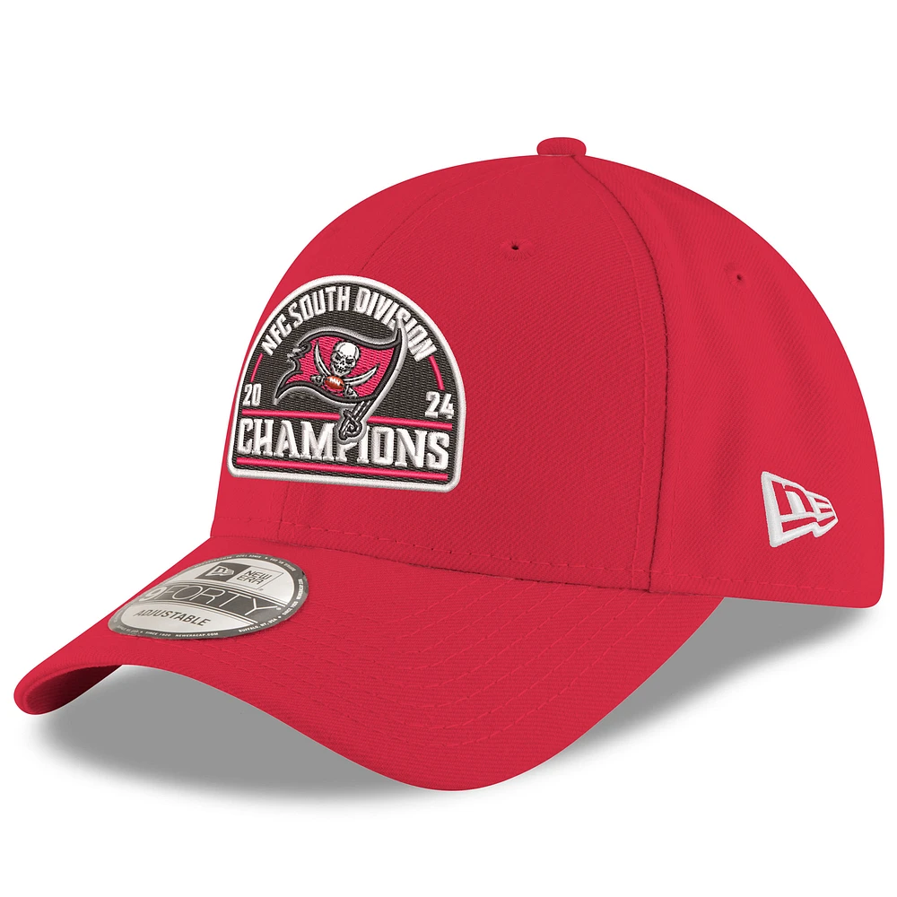 Men's New Era Red Tampa Bay Buccaneers 2024 NFC South Division Champions 9FORTY Adjustable Hat