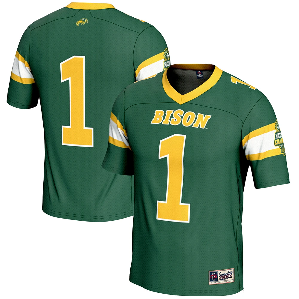 Unisex GameDay Greats #1 Green NDSU Bison 2024 NCAA FCS Football National Champions Lightweight Fashion Jersey