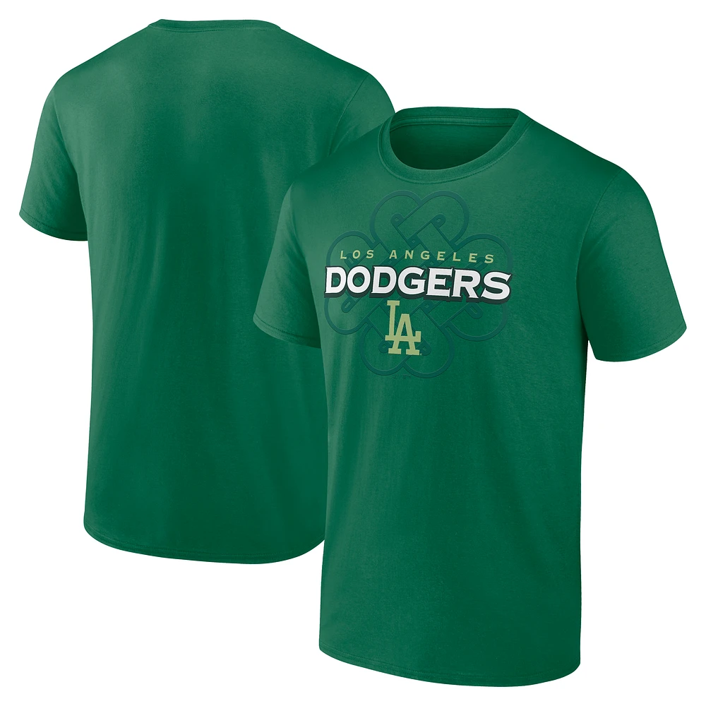Men's Fanatics Kelly Green Los Angeles Dodgers Celtic Luck T-Shirt