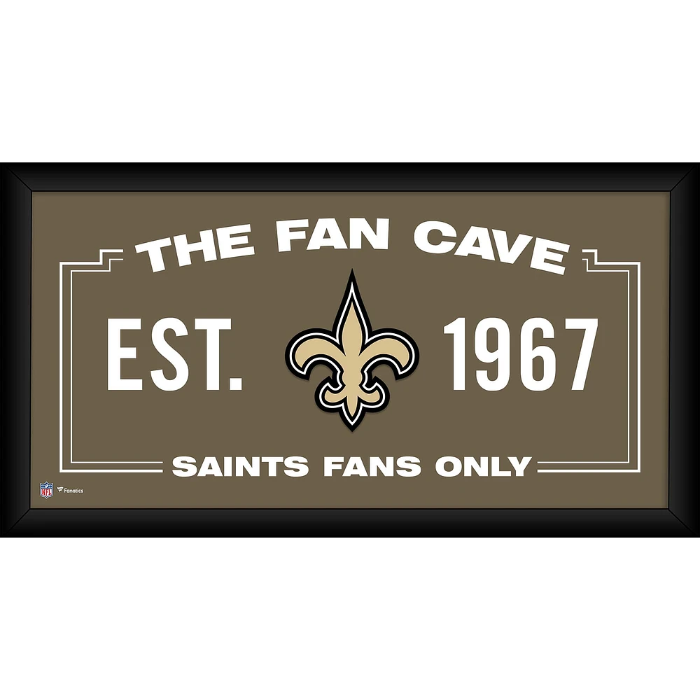 New Orleans Saints Framed 10" x 20" Fan Cave Collage